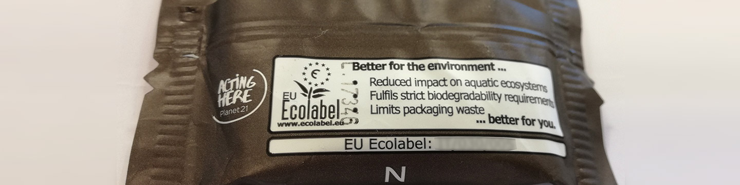 Etiqueta ecológica en envase
